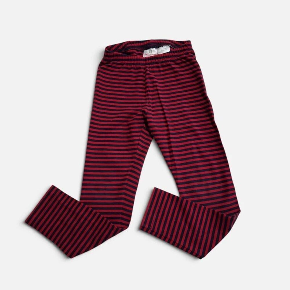 Hanna Andersson Girls Navy Red Striped Leggings 120cm